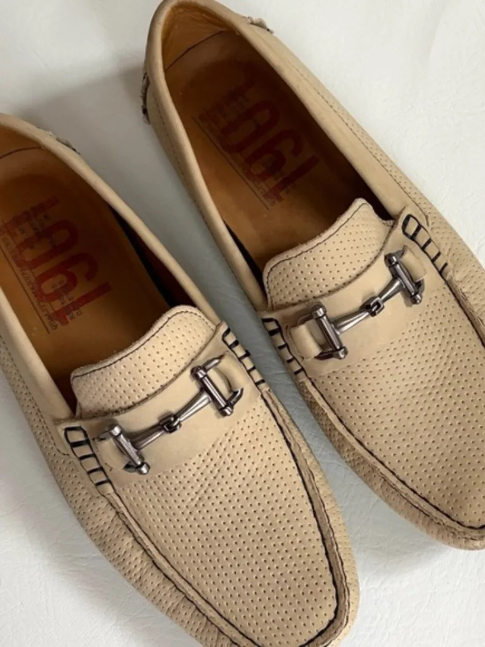 901 Suede Men’s Driving Moccasins Loafers MStorino Horse Bit Shoes Sand 10